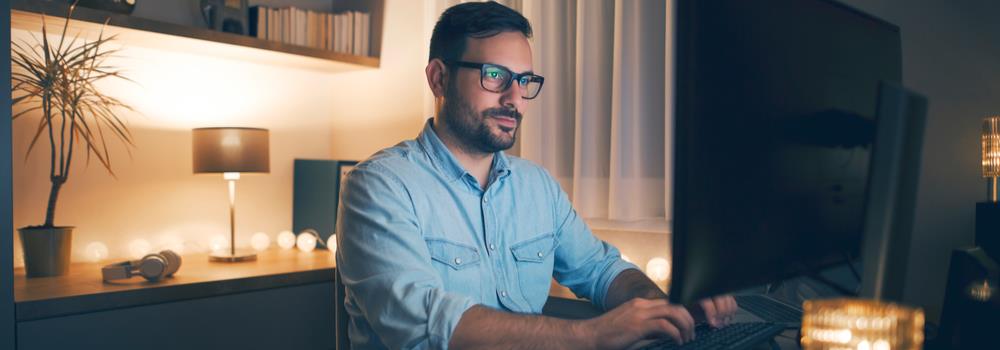 Man working on PC